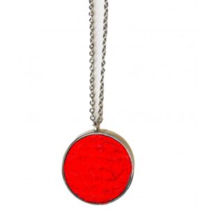 Collier - argenté rouge
