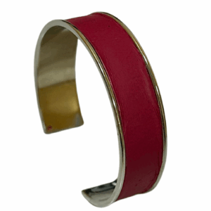 Manchette argentée Cuir de Carpe de Dombes - fuchsia