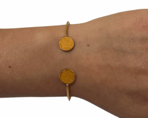 Bracelet bi-ronds doré - miel