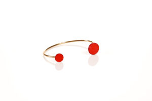 Bracelet bi-ronds large - rouge
