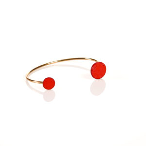 Bracelet bi-ronds large - rouge