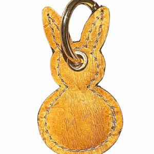 Porte-clé lapin en cuir de carpe - miel