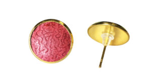 Puces d'oreilles fuschia dorée