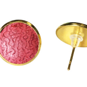 Puces d'oreilles fuschia dorée
