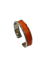 Manchette argentée Cuir de Carpe de Dombes – orange
