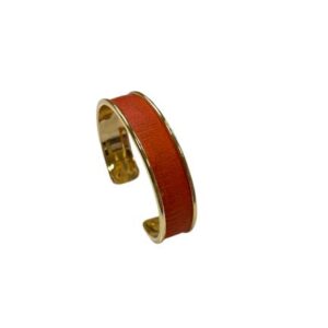 Manchette dorée Cuir de Carpe de Dombes – orange