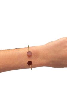 Bracelet bi-ronds doré- bordeaux