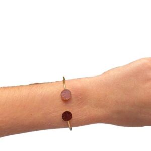 Bracelet bi-ronds doré- bordeaux