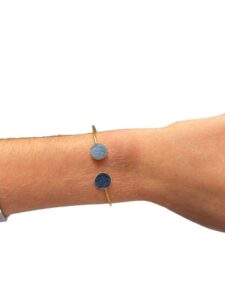 Bracelet bi-ronds doré- bleu roi