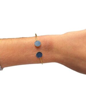 Bracelet bi-ronds doré- bleu roi