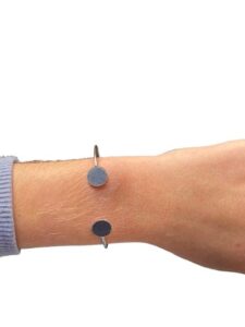 Bracelet bi-ronds argenté- bleu roi