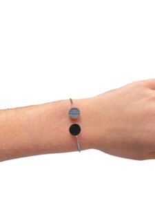 Bracelet bi-ronds doré- noir