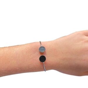 Bracelet bi-ronds doré- noir