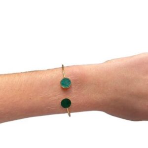 Bracelet bi-ronds doré- vert sapin