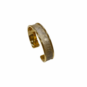 Manchette doré Cuir de Carpe de Dombes - blanc irisé COLLECTION NOËL 2025