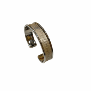 Manchette argentée Cuir de Carpe de Dombes - blanc irisé COLLECTION NOËL 2025