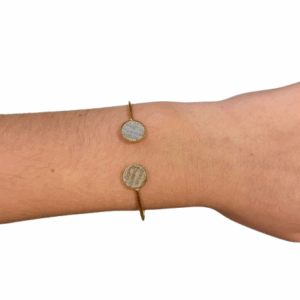 Bracelet bi-ronds doré - blanc irisé COLLECTION NOËL 2025