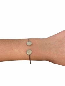 Bracelet bi-ronds argenté- blanc irisé COLLECTION NOËL 2025