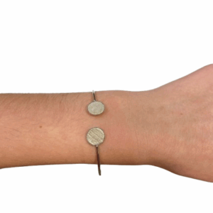 Bracelet bi-ronds argenté- blanc irisé COLLECTION NOËL 2025