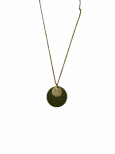 Collier doré Cuir de Carpe de Dombes - kaki COLLECTION NOËL 2025