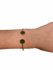 Bracelet bi-ronds doré - kaki COLLECTION NOËL 2025