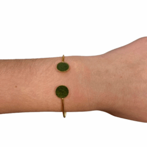 Bracelet bi-ronds doré - kaki COLLECTION NOËL 2025