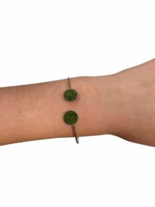 Bracelet bi-ronds argentés - kaki COLLECTION NOËL 2025