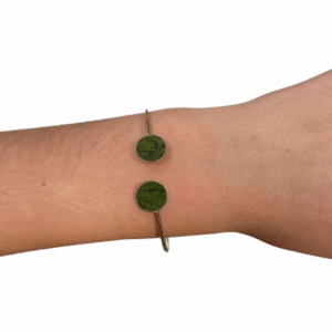 Bracelet bi-ronds argentés - kaki COLLECTION NOËL 2025