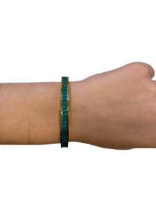 Bracelet Amélia Cuir de Carpe de Dombes turquoise doré