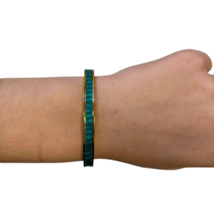 Bracelet Amélia Cuir de Carpe de Dombes turquoise doré