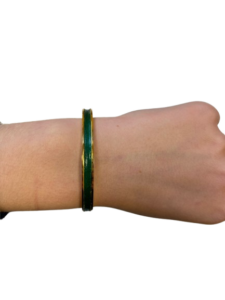 Bracelet Amélia vert sapin plaqué or