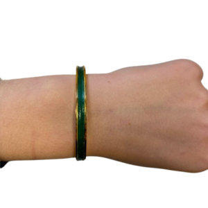 Bracelet Amélia vert sapin plaqué or