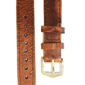 Bracelet de montre en cuir de carpe de Dombes caramel