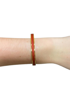 Bracelet Amélia plaqué or- cuir rouge