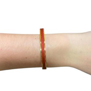 Bracelet Amélia plaqué or- cuir rouge