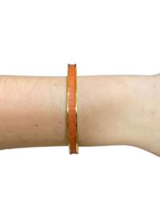 Bracelet Amélia plaqué or- cuir framboise