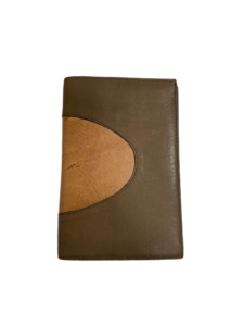 Portefeuille bi-matière caramel en Cuir de Carpe de Dombes