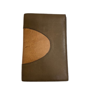 Portefeuille bi-matière caramel en Cuir de Carpe de Dombes