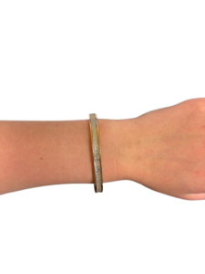 Bracelet Amélia plaqué or rose - cuir blanc irisé