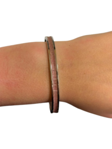 Bracelet Amélia plaqué argent- cuir rose bois