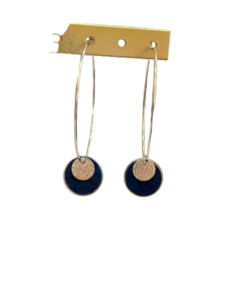 Boucles d'oreilles pendantes argentées - bleu électrique