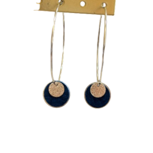 Boucles d'oreilles pendantes argentées - bleu électrique