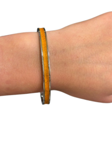 Bracelet Amélia plaqué argent- cuir miel