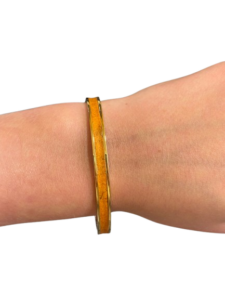 Bracelet Amélia plaqué or- cuir miel