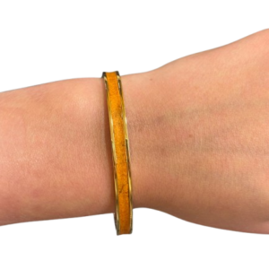 Bracelet Amélia plaqué or- cuir miel