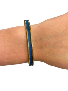 Bracelet Amélia plaqué or- cuir bleu électrique