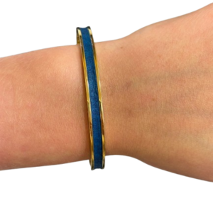 Bracelet Amélia plaqué or- cuir bleu électrique