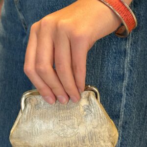 NOUVELLE COLLECTION Bourse blanc irisé