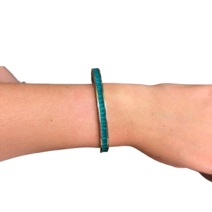 Bracelet Amélia plaqué argent - turquoise